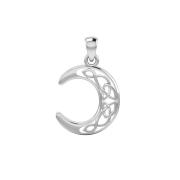 Celtic Crescent Moon Silver Pendant TPD3711 - Jewelry